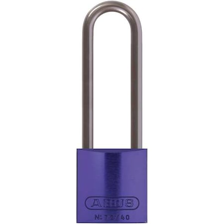 Abus Lockout Padlock, Keyed Different, Aluminum, Purple, 3 in Shackle Height, 1 1/2 in Body Width 72 HB/40-75 KD Purple