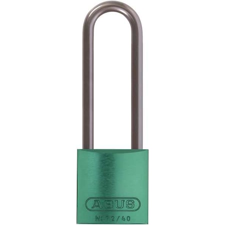 Abus Lockout Padlock, Keyed Alike, Aluminum, Green, 3 in Shackle Height, 1 9/16 in Body Width 72 HB/40-75 KA Green