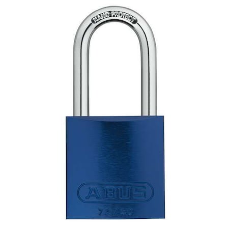 Abus Lockout Padlock, Keyed Alike, Aluminum, Blue, 1 1/2 in Shackle Height, 1 1/2 in Body Width 72 HB/40-40 KA Blue