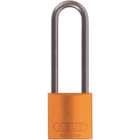 Abus Lockout Padlock, Keyed Different, Aluminum, Orange, 3 in Shackle Height, 1 9/16 in Body Width 72 HB/40-75 KD Orange