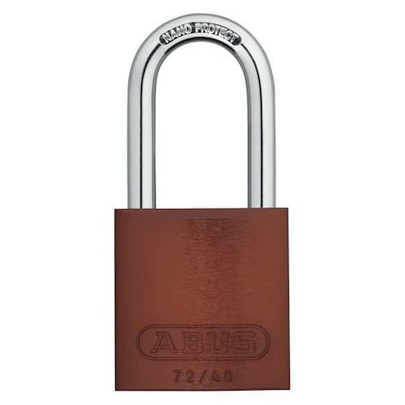Abus Lockout Padlock, Keyed Alike, Aluminum, Brown, 1 1/2 in Shackle Height, 1 1/2 in Body Width, 6 PK 72 HB/40-40 KAx6 Brown