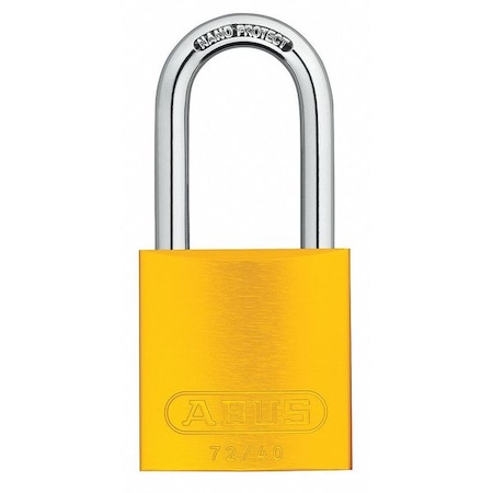 Abus Lockout Padlock, Keyed Alike, Aluminum, Yellow, 1 1/2 in Shackle Height, 1 1/2 in Body Width, 3 PK 72 HB/40-40 KAx3 Yellow