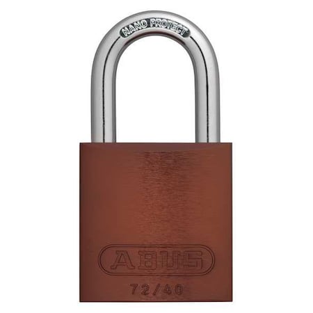 Abus Lockout Padlock, Keyed Different, Aluminum, Brown, 1 in Shackle Height, 1 1/2 in Body Width 72 /40 KD Brown