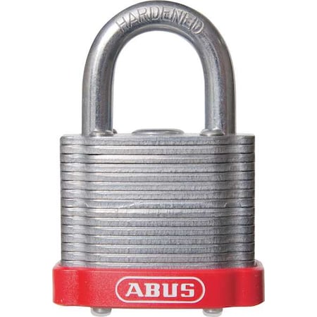 Abus Lockout Padlock, Keyed Different, Steel, Red, 3/4 in Shackle Height, 1 1/2 in Body Width 41/40 KD Red