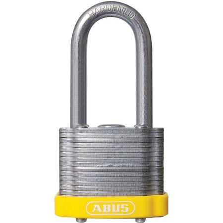 Abus Lockout Padlock, Keyed Different, Steel, Yellow, 2 in Shackle Height, 1 1/2 in Body Width 41HB/40 KD Yellow