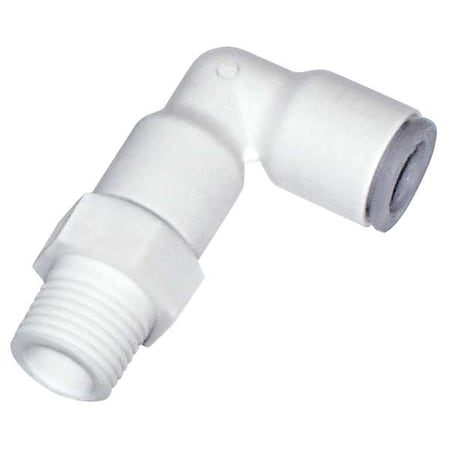 Parker Push-Fit Elbow Fitting, 3/8 in Tube Size, Bio-Based Nylon, White, 10 PK 6509 60 14Wp2