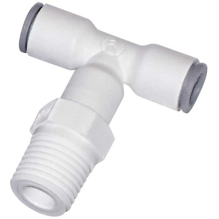 Liquifit Push-Fit Tee Fitting, 3/8 in Tube Size, Nylon, White, 10 PK 6508 60 18WP2
