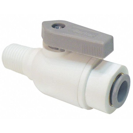 PARKER 1/4" MNPT x Push Polypropylene Ball Valve Inline LFPP6VMC4