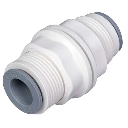 Parker Push-Fit Union Fitting, 1/4 in Tube Size, Bio-Based Nylon, White, 10 PK 6316 56 00WP2