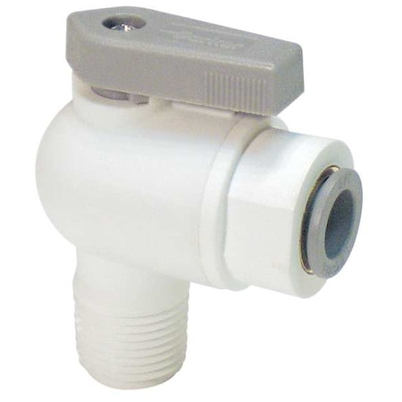 PARKER 1/4" MNPT x Push Polypropylene Ball Valve Angle LFPP4VME4