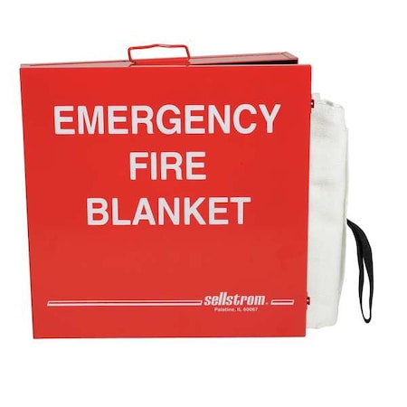 Sellstrom Fire Blanket and Cabinet, Fiberglass S97457