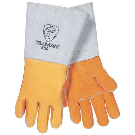 Tillman 850 Welding Gloves, Straight Cuff, Wing Thumb, Premium Elkskin, L, 1 PR 850L