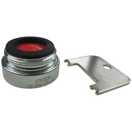 American Standard 2.2 gpm Outlet, 15/64"-27 Thread Size, Polished Chrome, Brass 078481-0020A