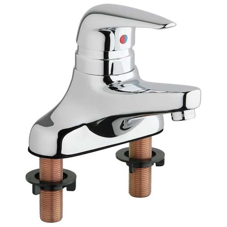 Chicago Faucet Manual Low Arc Bathroom Faucet, 4" Mount, Polished Chrome 2 Hole 420-ABCP