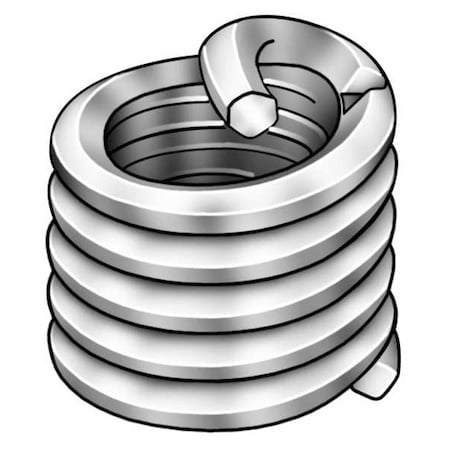 ZORO SELECT Tanged Helical Insert, Free-Running, #1-14 Thrd Sz, 18-8 Stainless Steel 3535-1X1.5D