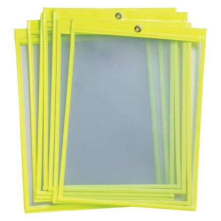 Brady Shop Envelope, Vinyl, 12 in H x 9 in W, Yellow, 25 PK 56948