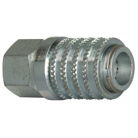 Enerpac Hydraulic Quick Connect Hose Coupling, Steel Body, Push-to-Connect Lock, 1/4"-18 Thread Size AR650