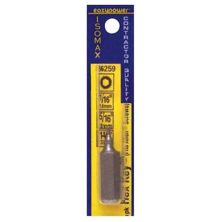 Zoro Select Hex Power Bit, Pieces 1 86259