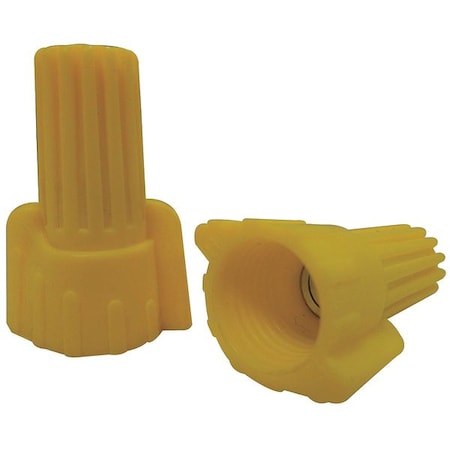 Zoro Select Twist-On Wire Connector, 10 AWG Max, Yellow, Thermoplastic Insulation, 600 V, 100 PK 5UYJ7