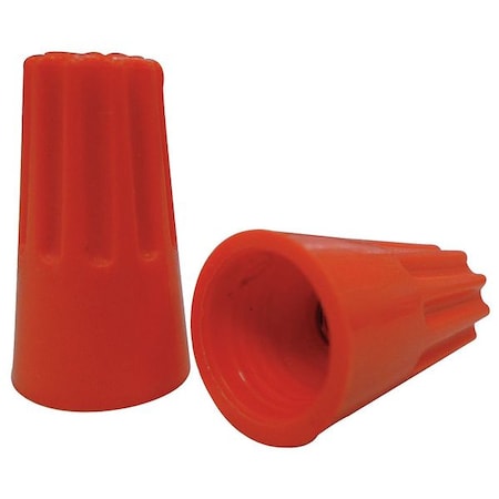 Zoro Select Twist-On Wire Connector, 14 AWG Max, Orange, Thermoplastic Insulation, 600 V, 100 PK 5UYJ4