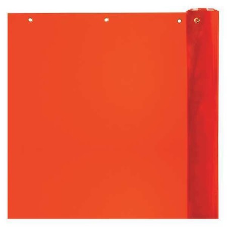 Steiner Welding Curtain Roll, Transparent Vinyl, 75 ft. W., 5 ft. H., 13 oz/sq yd, With Grommet, Orange 338-60-25GR