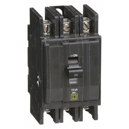 Square D Miniature Circuit Breaker, QO Series, 30A, 3 Pole, 120/240V AC, 10kA at 120/240V AC QOU330