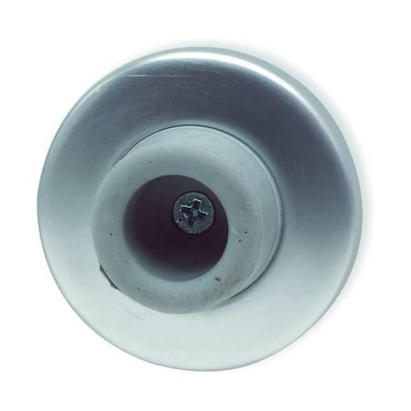 Zoro Select Concave Door Stop, Satin Chrome, 2-3/8"H x 15/16"W 5U614