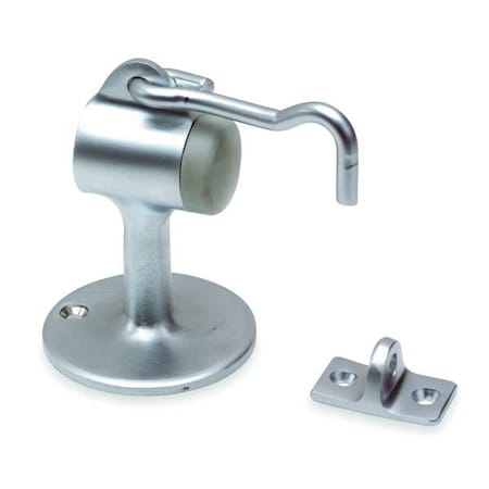 Zoro Select Hook-Style Door Holder, 2-7/32In, Stn Chrm 5U616