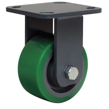 Hamilton Plte Caster, Rgd, Poly, 4 in., 750 lb., Green R-WH-4DB