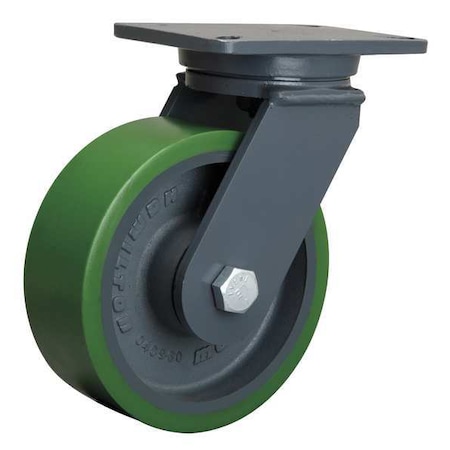 Hamilton Plate Caster, Swivel, Poly, 10 in., 2200 lb. S-FM-10DH