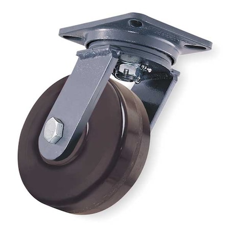 Hamilton Plate Caster, Swivel, Phenolic, 6 in., 1200 lb.B S-WH-6P-4SL-IB