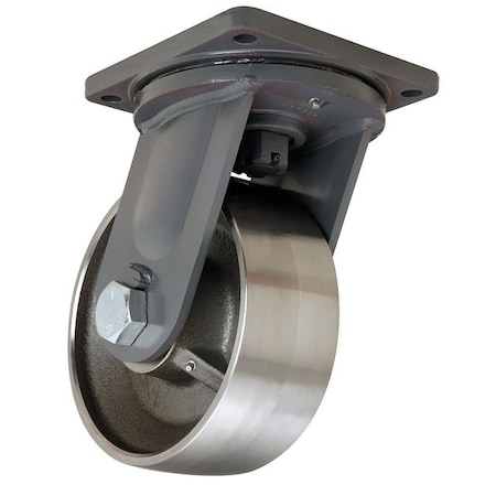 Hamilton Plate Caster, Swivel, Forged Stl, 10 in, 18,000 lb, D S-MD-104FST