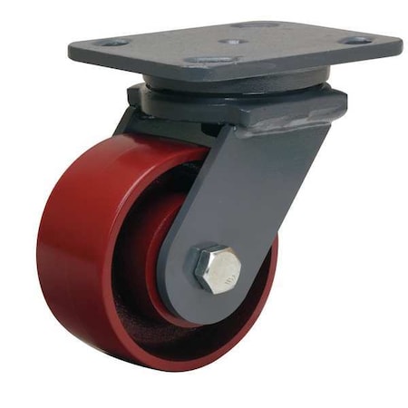 Hamilton Plate Caster, Swivel, Cast Iron, 4 in, 1000 lb, B S-WH-4MB