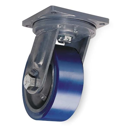 Hamilton Plate Caster, Swivel, Poly, 8 in., 3500 lb., Blu S-MD-83SYT