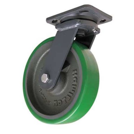 HAMILTON Plate Caster, Swivel, Poly, 8 in., 1550 lb. S-WH-8DB