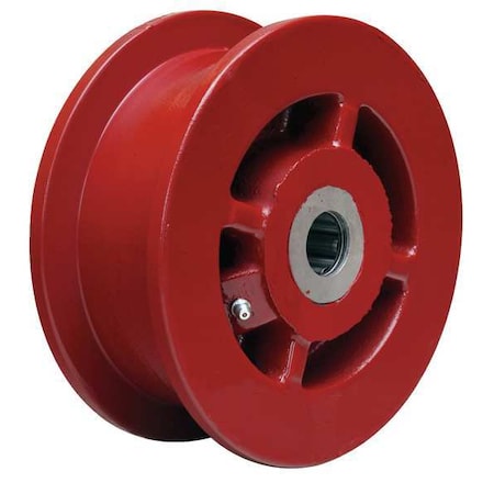 Zoro Select Caster Wheel, Cast Irn, 6 in., 2500 lb., Red WFT-62H-1