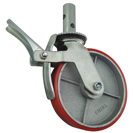 Zoro Select Scaffold Caster, Polyurethane, 8 in, 800 lb 5VP49