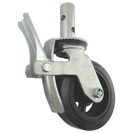 Zoro Select Scaffold Caster, Rubber, 6 in., 500 lb. 5VP46