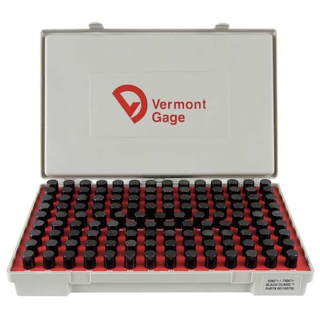 Vermont Gage Pin Gage Set, Plus, 0.626-0.750 In, Black 901100700