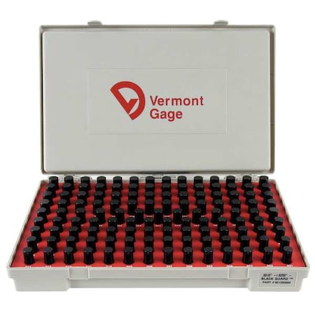Vermont Gage Pin Gage Set, Minus, 0.501-0.625 In, Black 901200600