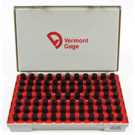 Vermont Gage Black Ox-Coated Pin Gauge Set, Dim Type " 901200800