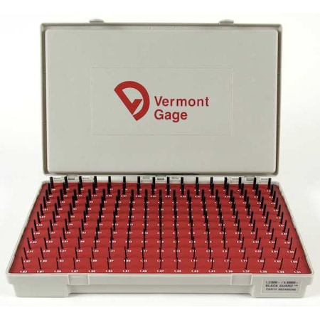 Vermont Gage Pin Gage Set, Plus, 1.31-4.99mm, Black 902300200