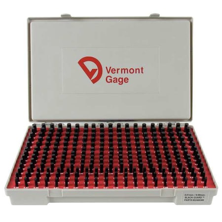 Vermont Gage Pin Gage Set, Minus, 5.01-9.99mm, Black 902400300