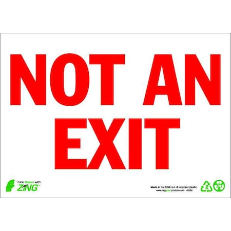 Zing Exit Sign, Plastic, 14" W, 10" H, Not An Exit, White 2080