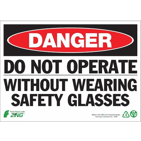 Zing DANGER Sign, Do Not Operate, 7X10", AL 1096A