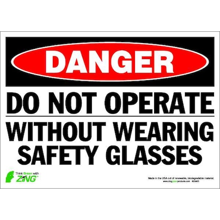 Zing DANGER Sign, Do Not Operate, 10X14", ADH 2096S