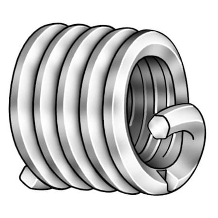 ZORO SELECT Tanged Helical Insert, Screw-Locking, 3/8"-24 Thrd Sz, 18-8 Stainless Steel, 10 PK 3534-3/8X1.5DSL