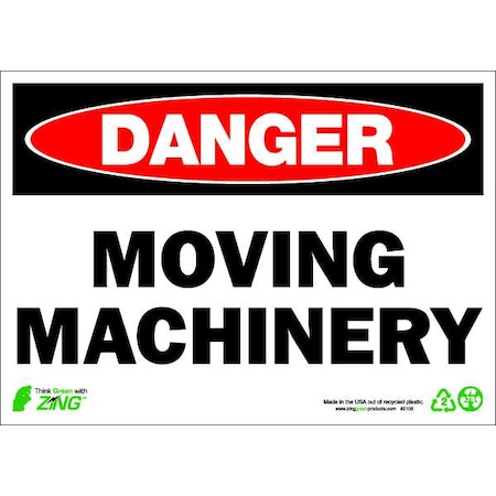 Zing Danger Sign, 7" Height, 10" Width, Aluminum, Rectangle, English 1108A