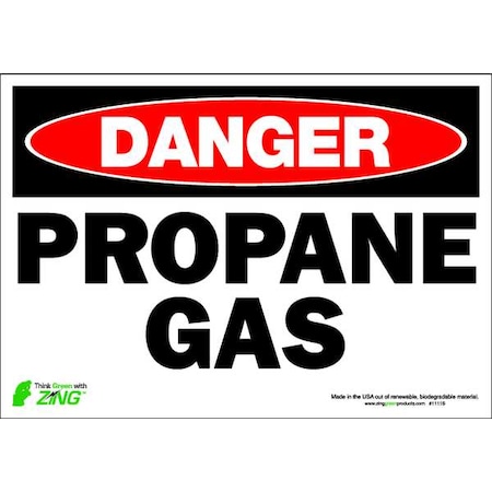 Zing Danger Sign, 7 in H, 10 in W, Polyester, Rectangle, English, 1111S 1111S
