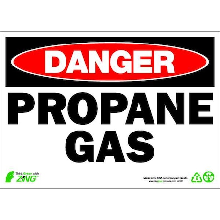 Zing Danger Sign, 10 in H, 14 in W, Rectangle, English, 2111A 2111A